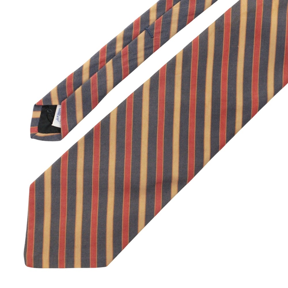 VTG Robert Talbott Tie Men Regimental Repp Stripe Red Gold Cotton Silk 3.5" W